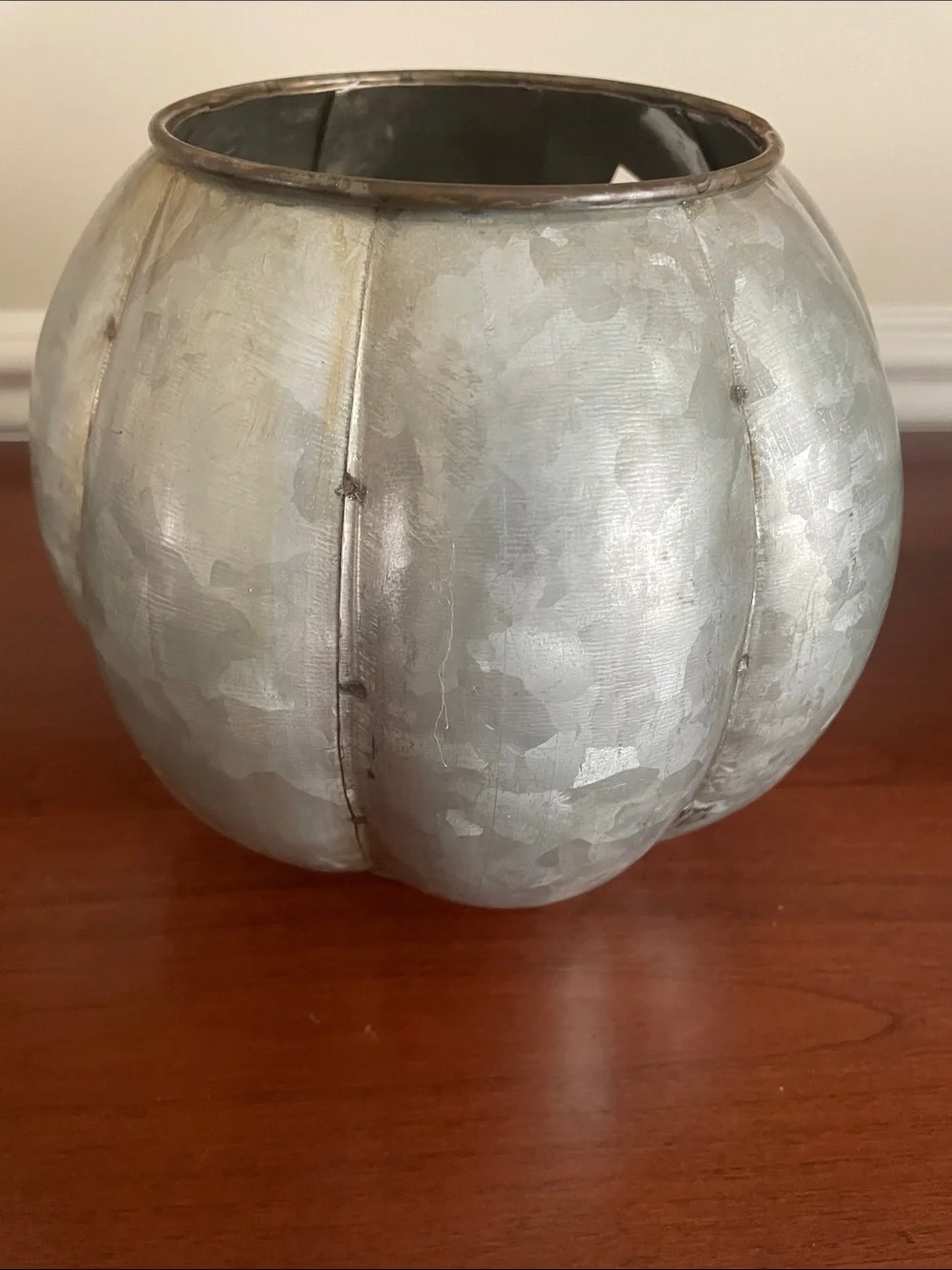 Set of 2 Pottery Barn Galvanized Jack-o-Lanterns (Large & Small) - Retired Set